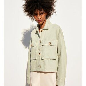 Zara Oversized Green Utility Pocket Jacket – Size Small